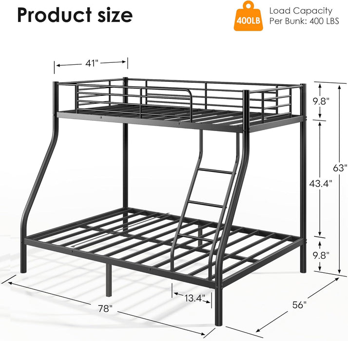 Charcoal Twin Over Full IndustrialStrength Bunk Bed