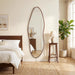 Irregular Full Length Mirror 64"X21", Cloud-Shaped Full Body Mirror Walnut