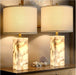 23" Alabaster Table Lamp Set of 2 with Night Light for Living Room