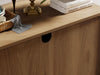 Buffet Sideboard Cabinet Farmhouse Modern 2 in 1 Storage Cabinet with Adjustable Shelves for Kitchen, Coffee Bar, Living Room, Oak