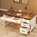 Executive Home Office Desk, Adjustable File Drawer Office Desk