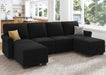 2-Piece Velvet Sectional Sofa with Chaise