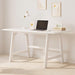 Solid Wood Writing Table - 48" W Minimalist PC Computer Desk, White