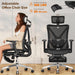 Ergonomic Office Chair with Footrest, 135° Reclining Desk Chair with Adjustable Lumbar Support,3D Armrest,Headrest & Large Steel Base, 300LBS Heavy Duty Mesh Chair