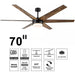 70 In. Indoor Antique Woodgrain/Black Ceiling Fan Integrated LED Light Kit with Remote Control