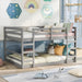 Full Over Full Bunk Bed SolidWoodSpaceSaving GrayFinish