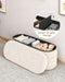 Storage Ottoman Bench, 43 Inch Upholstered Entryway Shoe Seat, End of Bed Stool Blanket Chest for Living Room, Hallway, Sherpa White