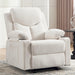 Manual Rocker Recliner Chair for Adults with Massage, Overstuffed Glider Rocking Chair with Cup Holders and Pockets for Living Room, Reclining Sofa Chair for Bedroom Nursery,Beige