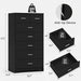 47.3" Tall Dresser with Charging Station Wooden 7 Drawer Dressers for Bedroom Chest of Drawers with Sliding Rails for Home Office Entryway Black