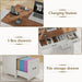 Farmhouse 47" Executive Desk, Computer Desk with File Drawer and Charging Station, Workstation for Home Office & Study.Off White