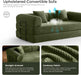 Green Convertible Sofa Bed With Removable Armrests