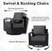 Outdoor Aluminum Furniture Set, 4-Piece Patio Conversation Set, 2 Swivel Chairs, 1 Sofa and 1 Table, All-Weather Metal Frame, 6" Thick Removable Cushions, Deep Setting for Garden, Poolside and Porch