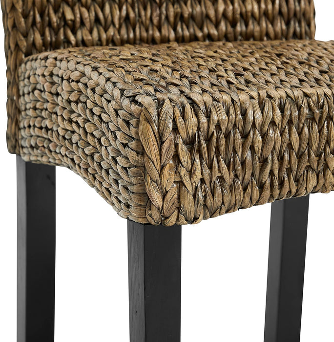 Edgewater Handwoven Natural Fiber Rattan Dining Chairs Set of 2, Seagrass