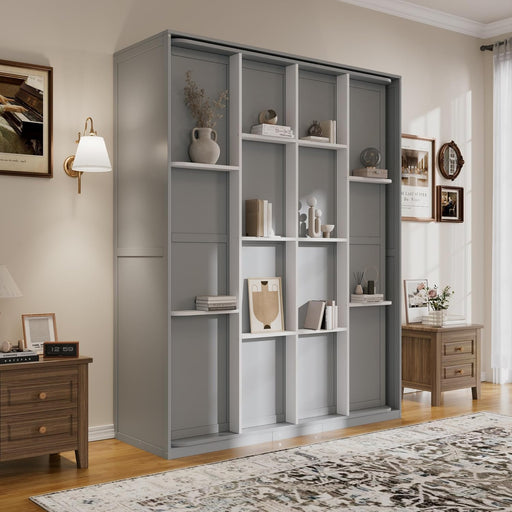 Queen Murphy Wall Bed With HiddenRotatingStorageUnit