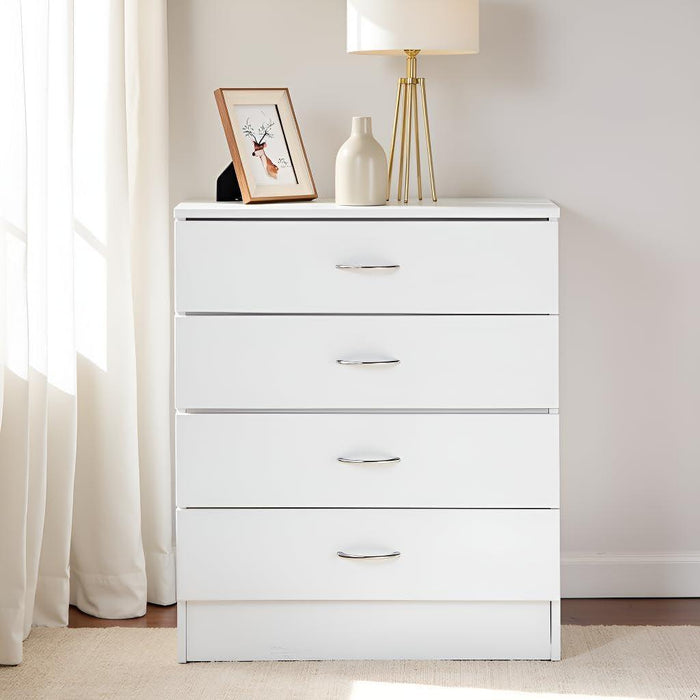 White 4 Drawer Dresser Contemporary Bedroom Storage