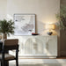 67IN White Fluted Sideboard Buffet Cabinet with Storage