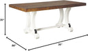 Valebeck Farmhouse Rectangular Extension Dining Table, Fits up to 8, White & Brown