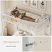 Twin Over Twin White Bunk Bed LShapedDeskWithChargingAndStorage
