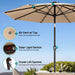 9FT Patio Umbrella with Solar Lights, 32 Lighted Pool Umbrella W/Tilt and Crank, Outdoor Market Solar Umbrellas for Garden, Deck, Backyard, Pool and Beach, Beige