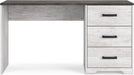 Signature Design by Ashley Shawburn Farmhouse 3-Drawer 54" Home Office Desk, White & Gray