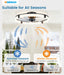 Black Bladeless Ceiling Fan With Smart Lighting Control