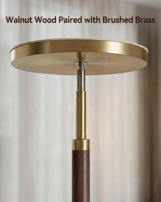 Wood Torchiere Floor Lamp Dimmable Color Temperature