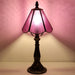 Stained Glass Table Lamp Purple Diamond Style Lamp 14 Inch