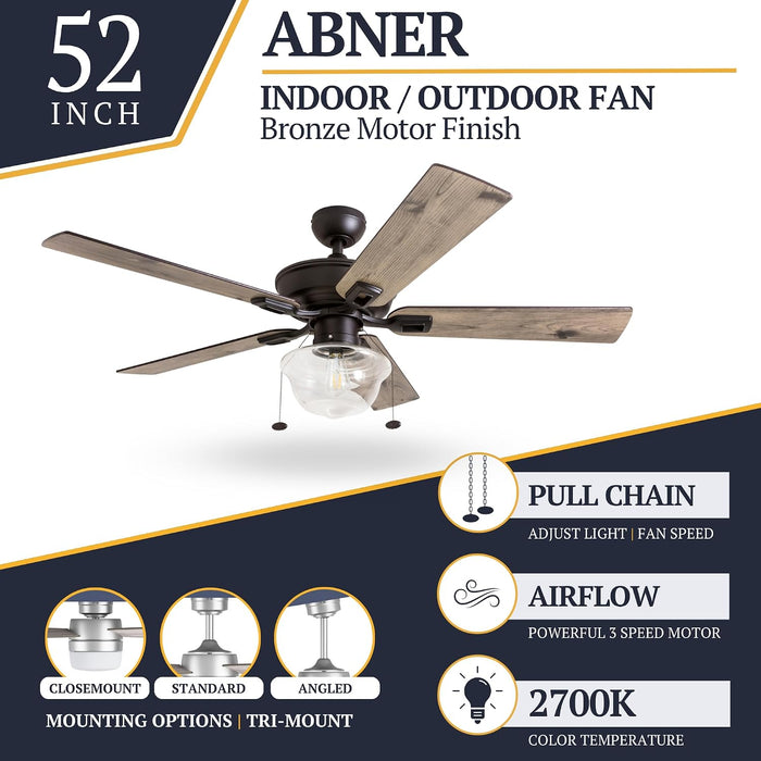 52 Inch Modern Farmhouse Integrated Led Ceiling Fan
