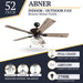 52 Inch Modern Farmhouse Integrated Led Ceiling Fan