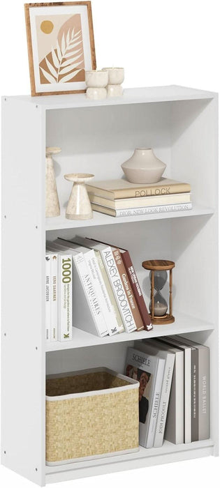 Basic Book Shelf, 3-Tier Modern Bookshelf, Bookcase with Open Shelves, 9.3 X 21.8 X 39.5, for Living Room, Bedroom, Home Office, White