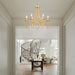 Gold Round Luxurious Crystal Chandelier Six Luminaires