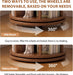 5 Tier Solid Wood Rotating Bookshelf Tower on Wheels, Walnut