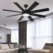 60 Inch Modern Ceiling Fan with Light and Remote, DC Fanlight for Livingroom, Bedroom, 8 Blades, Reverse Airflow,6 Speeds, 3 Color Temperatures - Black