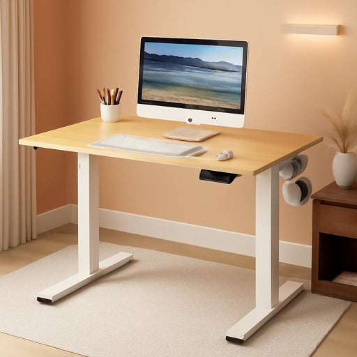 Memory Preset Electric Height Adjustable Standing Desk, 40 X 24 Inches, Oak
