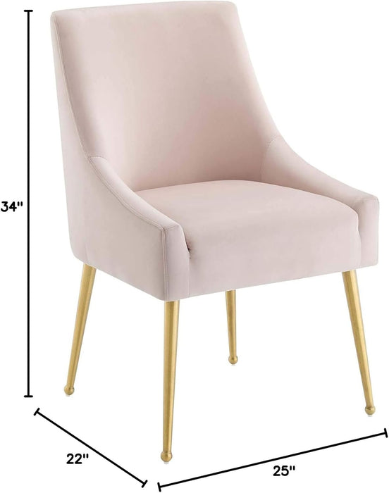 Discern Upholstered Performance Velvet Dining Chair, Pink