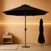 10FT Outdoor Patio Umbrella, round Market Table Umbrella with Push‑Button Tilt and Crank Lift, 8 Sturdy Metal Ribs, UV50+ Protection Canopy for Backyard, Lawn, Deck, Poolside, Garden (Black)
