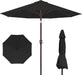 10FT Outdoor Patio Umbrella, round Market Table Umbrella with Push‑Button Tilt and Crank Lift, 8 Sturdy Metal Ribs, UV50+ Protection Canopy for Backyard, Lawn, Deck, Poolside, Garden (Black)