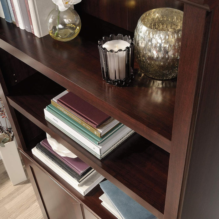 Miscellaneous Storage 5-Shelf/ Book Shelf 2-Door Bookcase, Select Cherry Finish