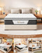 12 Inch Queen Mattress, Medium Firm Hybrid Memory Foam, 7-Zone Body Support for Pressure Relief, Motion Isolation, Queen Mattress in a Box, White Breathable Textured Fabric Mattresses