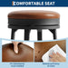 30'' Swivel Bar Stools Set of 4 with PU Leather Cushion | Backless round Counter Height Barstools, Metal Frame Legs and Footrest, for Kitchen Island, Home Bar, Brown