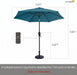 7.5Ft Patio Umbrella, Outdoor Table Market Umbrella with Smooth Crank Lift, 6 Windproof Fiberglass Ribs, UPF50+ UV Protection for Deck, Pool, Garden and Backyard