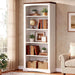 Farmhouse Bookcase 70 Inches Tall White TwoToneFinish