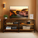 TV Stand up to 70 Inch TV, 63" Entertainment Center, TV Media Console with 3-Tier Storage Shelves for Living Room and Bedroom, Rustic Brown