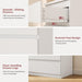 5 Drawer Dresser for Bedroom, White Dresser Chest of Drawers, Tall Dressers for Bedroom with Handleless Drawers, 15" D X 23.7" W X 40.4" H Storage Dressers for Living Room, Hallway and Entryway-White
