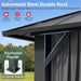 10X12Ft Hardtop Gazebo,Galvanized Steel Double Roof with Aluminum Frame,Outdoor Permanent Pavilion with Breathable Netting & Privacy Curtain for Patio,Backyard,Deck,Lawn,Gray
