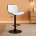White Bar Stools Set of 2 Modern Kitchen Counter Height Bar Chair with Back Swivel Adjustable Faux Leather Upholstered Barstools for Breakfast Island Tall 300LBS