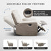 Mnul Reclining Sof for Living Room, Chenille Upholstery Double Recliner Couch Sof, Home Theter Seting, Wll Hugger, Pdded Hedrest, Required ssembly, Two-Tone Beige