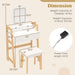 Small Vanity Desk with Mirror and Lights, White Makeup Vanity Desk with 3 Drawers, Adjustable Heights, 3 Color Lighting Modes, Compact Bedroom Dressing Table with Stool for Small Space