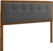 Draper Tufted Queen Fabric and Wood Headboard in Walnut Charcoal