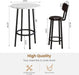 Dining Table Set for 2 - 24" round Kitchen Table with MDF Tabletop & 2 PU Leather Chairs, Bar Pub Set for Small Space Kitchen Living Room Apartment, White